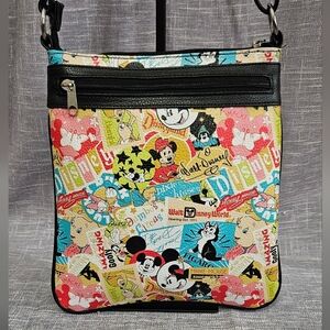 Disney Crossbody Bag with Black and Multicolor Design